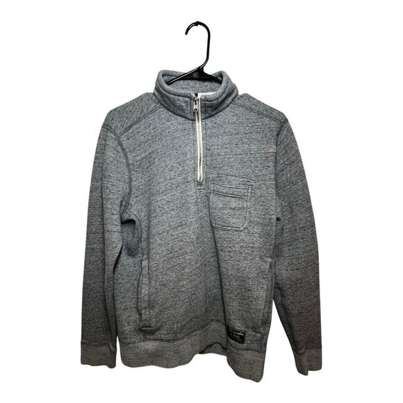 Abercrombie & Fitch Gray Soft 1/4 Fleece Sweater Adult Small Pullover Preppy - Picture 1 of 10